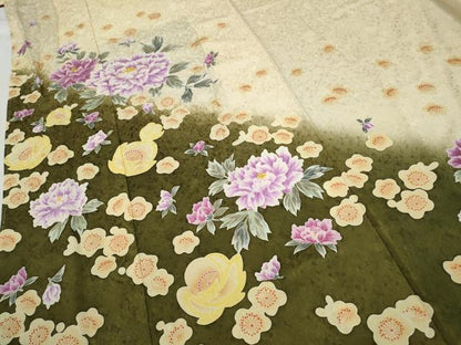 平和屋着物●豪華振袖 刺繍 舞花文 暈し染め 正絹 逸品 未使用 CABC2040ut