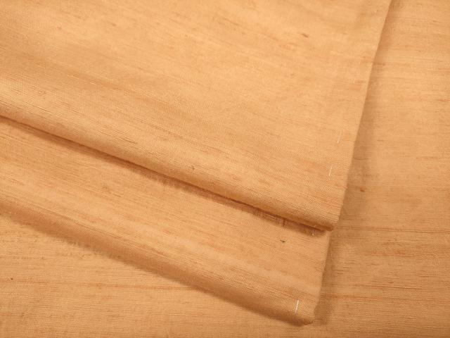 平和屋着物●紅花紬 米沢 霞文 赤朽葉色 正絹 逸品 CABC2044ut