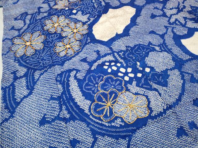 平和屋着物●豪華振袖 総絞り 駒刺繍 立波草花文 正絹 逸品 CABC2047ut