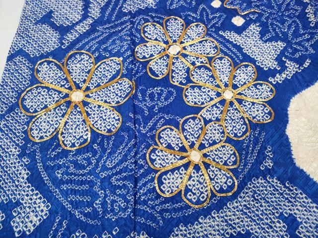 平和屋着物●豪華振袖 総絞り 駒刺繍 立波草花文 正絹 逸品 CABC2047ut