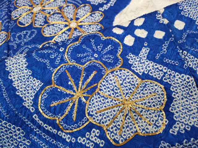 平和屋着物●豪華振袖 総絞り 駒刺繍 立波草花文 正絹 逸品 CABC2047ut