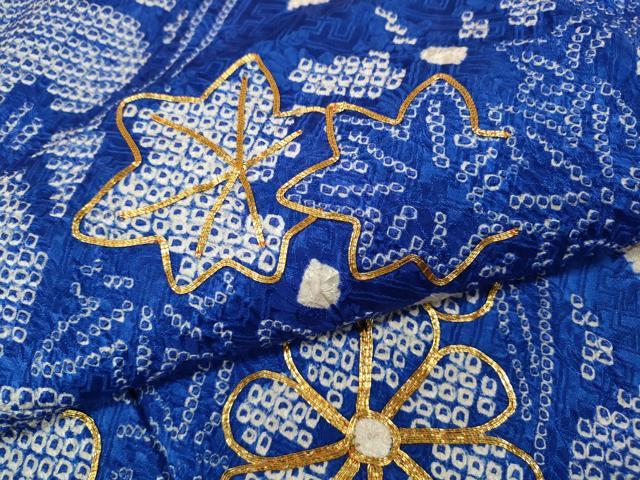 平和屋着物●豪華振袖 総絞り 駒刺繍 立波草花文 正絹 逸品 CABC2047ut