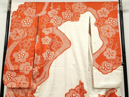 平和屋着物●豪華振袖 駒刺繍 絞り 舞梅文 正絹 逸品 CABC2048ut