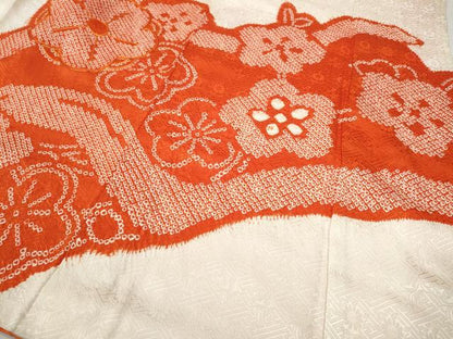平和屋着物●豪華振袖 駒刺繍 絞り 舞梅文 正絹 逸品 CABC2048ut