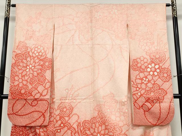 平和屋着物●豪華振袖 総絞り 草花文 暈し染め 正絹 逸品 CABC2049ut