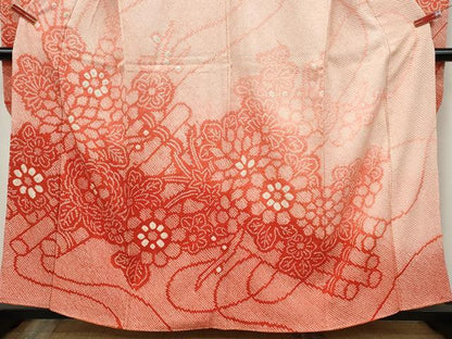 平和屋着物●豪華振袖 総絞り 草花文 暈し染め 正絹 逸品 CABC2049ut