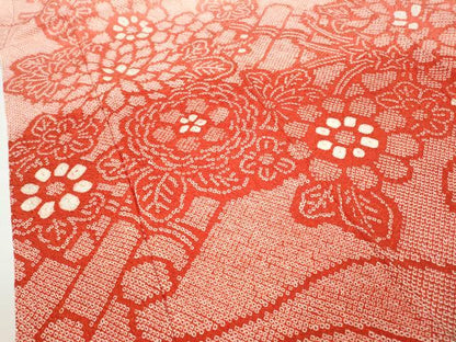 平和屋着物●豪華振袖 総絞り 草花文 暈し染め 正絹 逸品 CABC2049ut