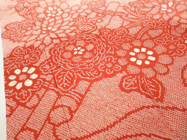 平和屋着物●豪華振袖 総絞り 草花文 暈し染め 正絹 逸品 CABC2049ut
