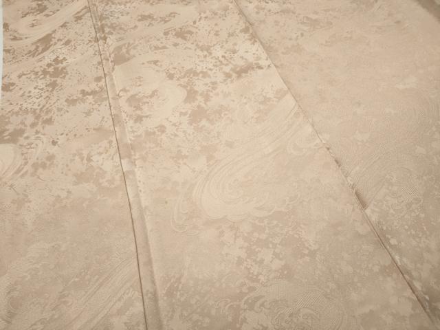 平和屋着物●上質な色無地 立波地紋 洗柿色 正絹 逸品 CABC2052ut
