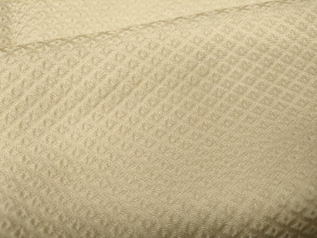 平和屋着物●上質な色無地 菱地紋 鳥の子色 正絹 逸品 未使用 CABC2057ut