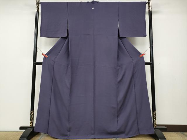 平和屋着物●上質な色無地 網目地紋 紫苑色 正絹 逸品 CABC2058ut