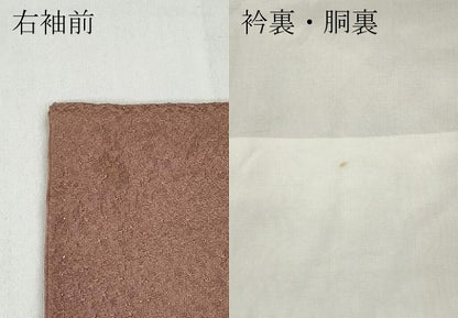 平和屋着物●本草木染作家 瑞寶 色無地 霞地紋 珊瑚色 正絹 逸品 CABC2060ut