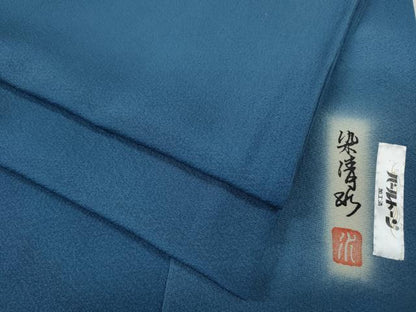 平和屋着物●上質な色無地 作家物 薄縹色 正絹 逸品 CABC2062ut