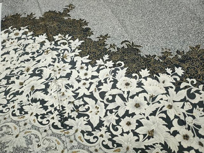 平和屋着物●訪問着　更紗花唐草文　たたき染め　金彩　正絹　逸品　CABC2065ut