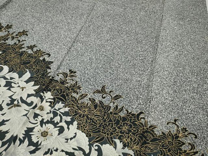 平和屋着物●訪問着　更紗花唐草文　たたき染め　金彩　正絹　逸品　CABC2065ut