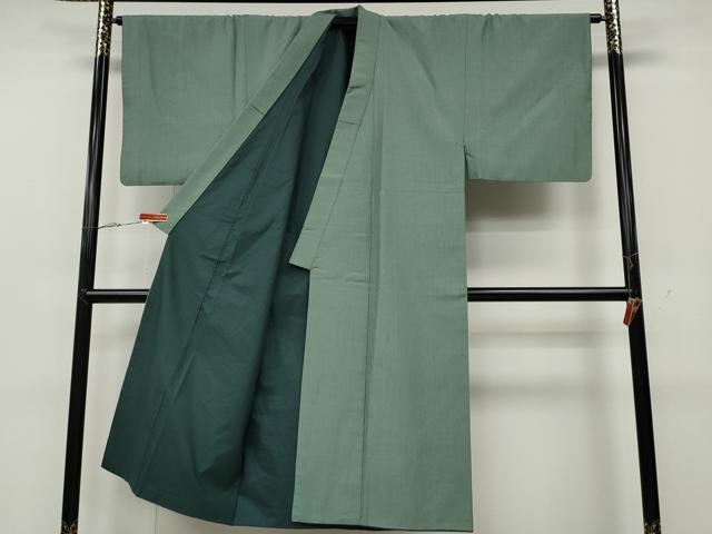 平和屋着物●男性 紬 薄青色 正絹 逸品 CABC2070ut