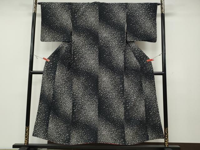 平和屋着物●上質な小紋 箔散らし 黒地 正絹 逸品 CABC2073ut