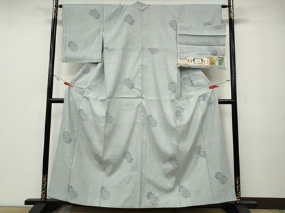 平和屋着物●本場結城紬 重要無形文化財 100亀甲 捻梅 飛び亀甲柄 井上商事株式會社謹製 証紙付き 正絹 逸品 CABC2076ut