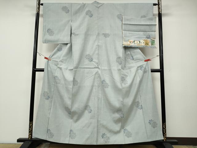 平和屋着物●本場結城紬 重要無形文化財 100亀甲 捻梅 飛び亀甲柄 井上商事株式會社謹製 証紙付き 正絹 逸品 CABC2076ut