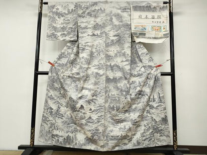 平和屋着物●本場大島紬 白大島 7マルキ 日本百撰 総絣 熱田紫礦画 株式会社たかし謹製 さが美扱い 証紙付き 逸品 CABC2077ut