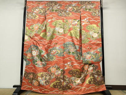 平和屋着物●豪華振袖 雲重ね舞花文 金彩 正絹 逸品 CABC2083ut