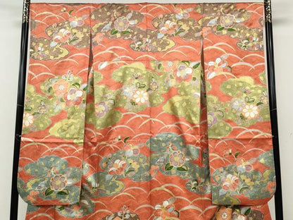 平和屋着物●豪華振袖 雲重ね舞花文 金彩 正絹 逸品 CABC2083ut
