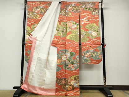 平和屋着物●豪華振袖 雲重ね舞花文 金彩 正絹 逸品 CABC2083ut