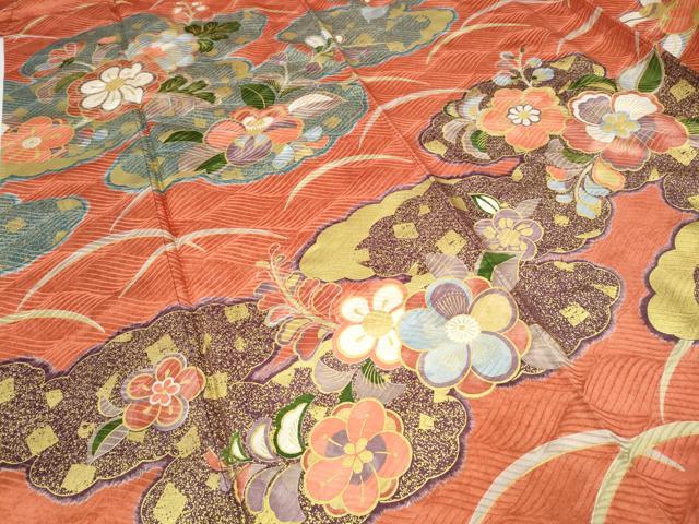平和屋着物●豪華振袖 雲重ね舞花文 金彩 正絹 逸品 CABC2083ut