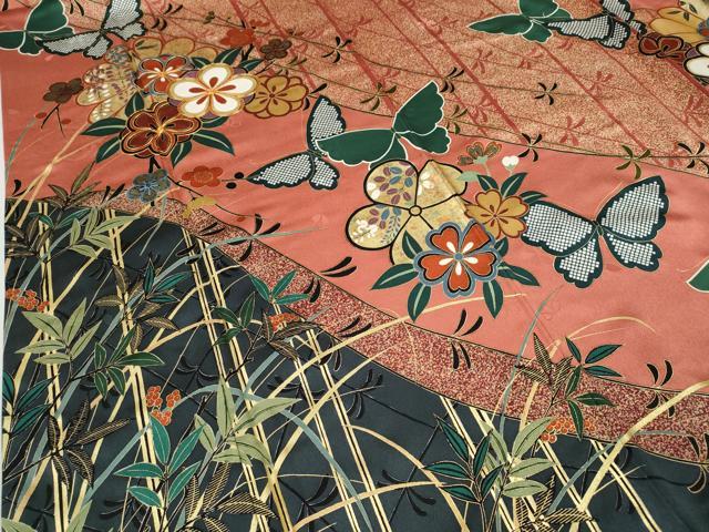平和屋着物●豪華振袖 駒刺繍 花蝶文 金彩 正絹 逸品 CABC2084ut