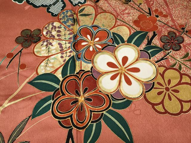 平和屋着物●豪華振袖 駒刺繍 花蝶文 金彩 正絹 逸品 CABC2084ut