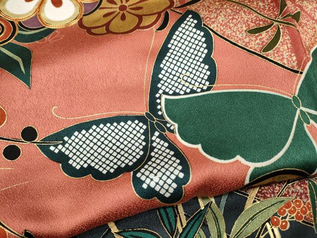 平和屋着物●豪華振袖 駒刺繍 花蝶文 金彩 正絹 逸品 CABC2084ut