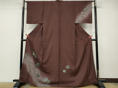 平和屋着物●訪問着 刺繍 雪輪草花文 暈し染め 銀彩 正絹 逸品 CABC2087ut