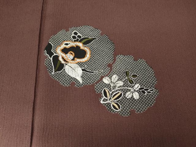 平和屋着物●訪問着 刺繍 雪輪草花文 暈し染め 銀彩 正絹 逸品 CABC2087ut