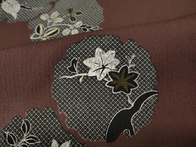 平和屋着物●訪問着 刺繍 雪輪草花文 暈し染め 銀彩 正絹 逸品 CABC2087ut