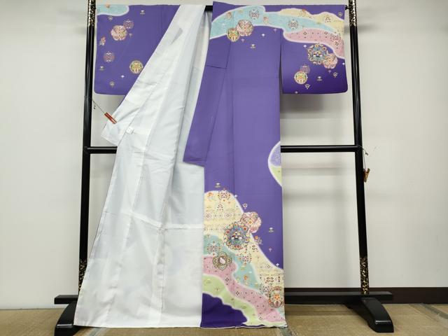 平和屋着物●訪問着 道長正倉院花鳥文 ロング丈 洗える着物 CABC2091ut