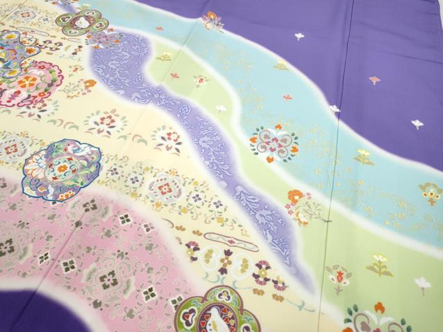 平和屋着物●訪問着 道長正倉院花鳥文 ロング丈 洗える着物 CABC2091ut