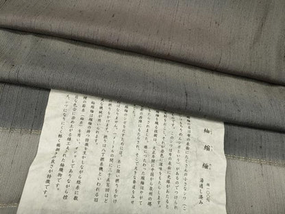 平和屋着物●上質な紬 紬縮緬 横段霞文 証紙付き 正絹 逸品 CABC2094ut