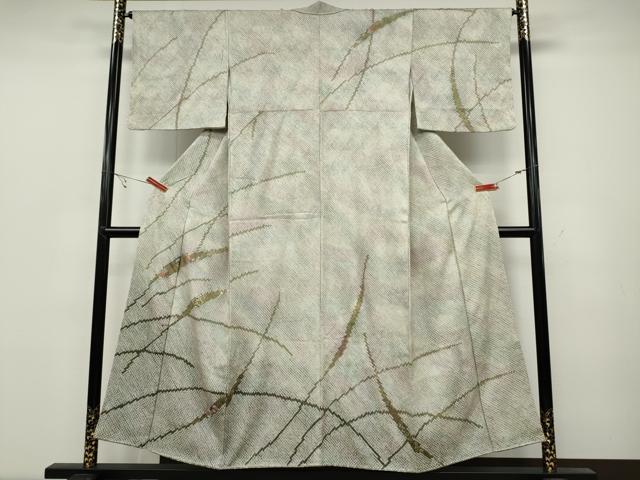 平和屋着物●訪問着 絞り 芝草花文 金彩 正絹 逸品 CABC2095ut