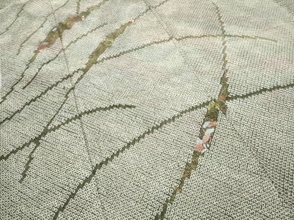 平和屋着物●訪問着 絞り 芝草花文 金彩 正絹 逸品 CABC2095ut