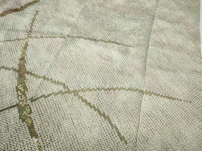 平和屋着物●訪問着 絞り 芝草花文 金彩 正絹 逸品 CABC2095ut