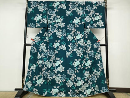 平和屋着物●小紋 枝花文 やまと誂製 洗える着物 未使用 CABC2099ut