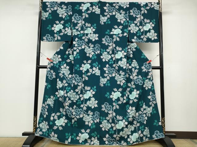 平和屋着物●小紋 枝花文 やまと誂製 洗える着物 未使用 CABC2099ut
