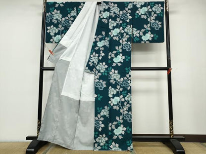 平和屋着物●小紋 枝花文 やまと誂製 洗える着物 未使用 CABC2099ut
