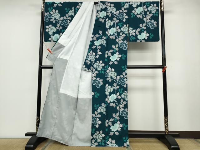 平和屋着物●小紋 枝花文 やまと誂製 洗える着物 未使用 CABC2099ut