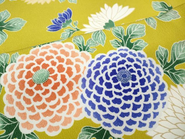 平和屋着物●小紋 菊 洗える着物 CABC2100ut