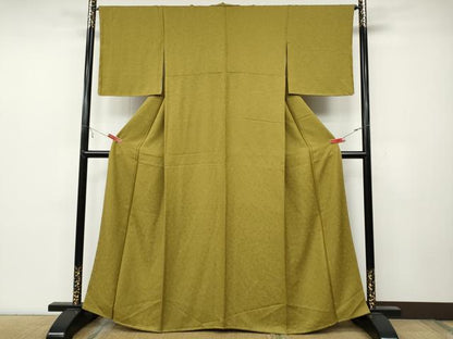 平和屋着物●上質な色無地 舞花地紋 梅幸茶色 正絹 逸品 未使用 CABC2102ut