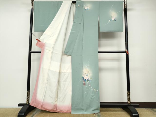 平和屋着物●訪問着 友禅 草花文 蛍暈し 正絹 逸品 CABC2106ut