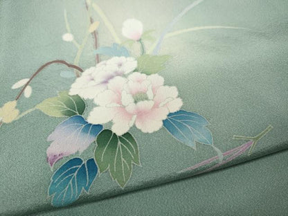 平和屋着物●訪問着 友禅 草花文 蛍暈し 正絹 逸品 CABC2106ut