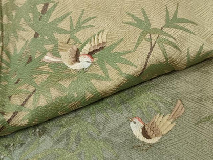 平和屋着物●訪問着 刺繍 休み鳥笹文 暈し染め 金彩 正絹 逸品 未使用 CABC2109ut