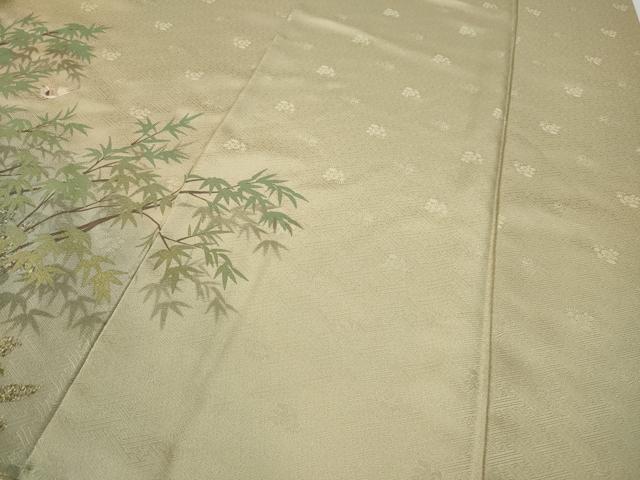 平和屋着物●訪問着 刺繍 休み鳥笹文 暈し染め 金彩 正絹 逸品 未使用 CABC2109ut
